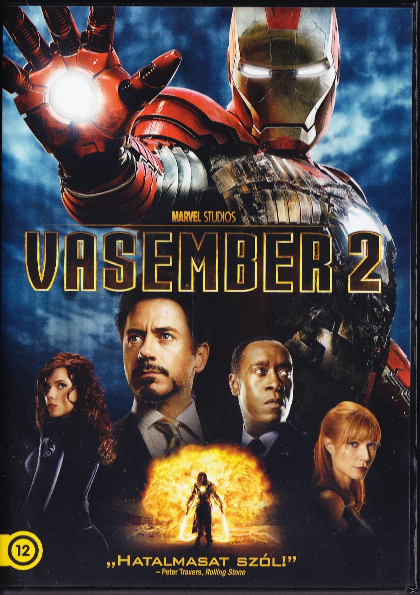 Vasember 2 DVD borítója. Vasember az előtérben, a háttérben más karakterek és robbanás.