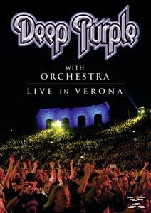 Deep Purple Albumcover mit Orchester live in Verona, Menschenmenge im Hintergrund.