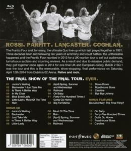 Rückseite mit Text über eine Band und Trackliste; ein Logo mit den Namen der Bandmitglieder.