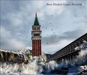 Albumcover mit Turm, Wasser und bewölktem Himmel.