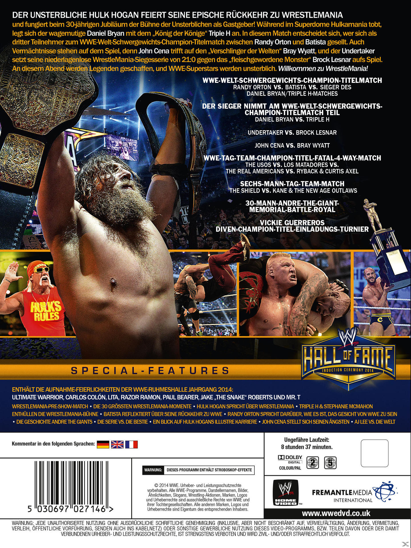 DVD-Cover mit Wrestling-Figuren und Titeln. Text ist auf Deutsch.