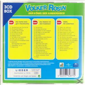 Rückseite eines CD-Covers. Es enthält Songlisten in gelben Kästchen, mit dem Künstler 'Volker Rosin'.