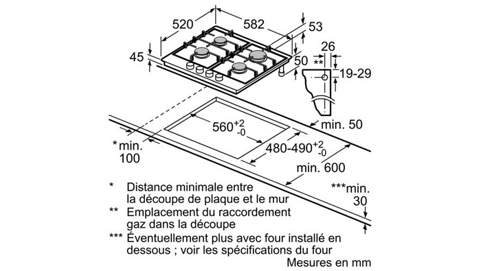 SIEMENS Taque au gaz (EC645PB90D)