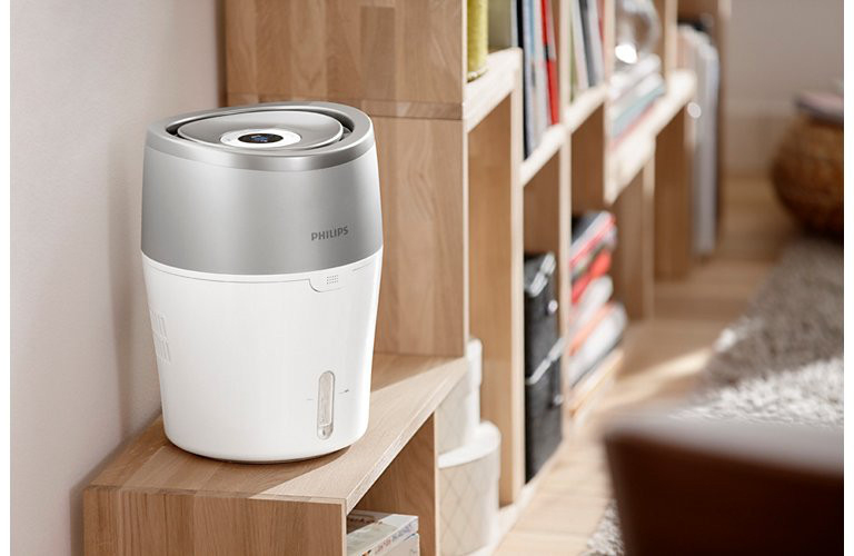 PHILIPS Luftbefeuchter HU4803/01 mit hygienischer NanoCloud-Technologie Luftbefeuchter weiß/ grau metallic (Raumgröße: 25 m²)