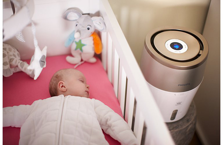 PHILIPS Luftbefeuchter HU4803/01 mit hygienischer NanoCloud-Technologie Luftbefeuchter weiß/ grau metallic (Raumgröße: 25 m²)