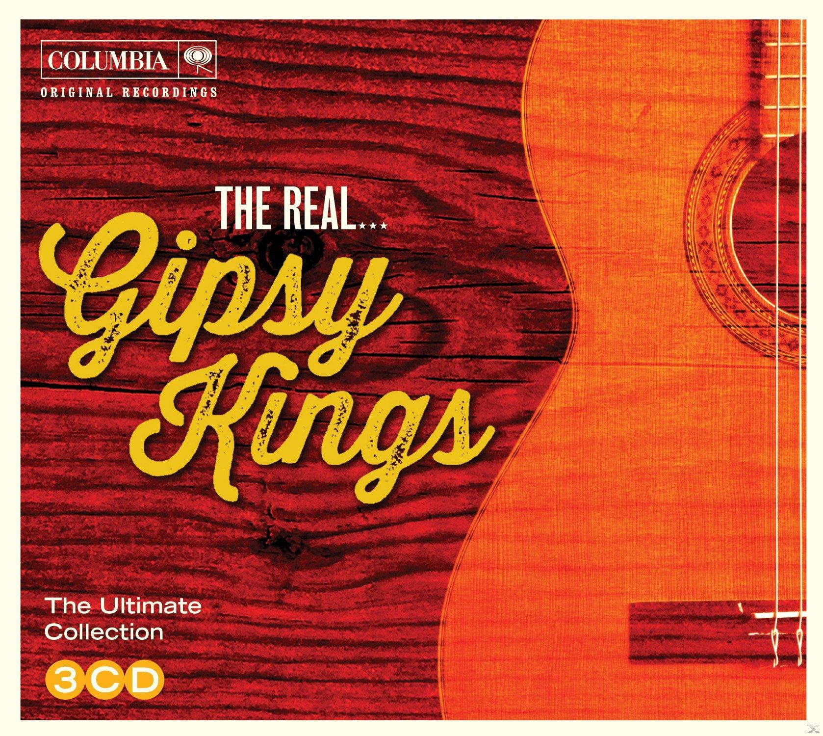 CD-Cover: 'The Real Gipsy Kings' mit Akustikgitarre auf Holztextur.