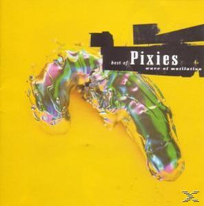 Albumcover: Pixies-Album. Eine metallische, geschmolzene Skulptur auf gelbem Grund.