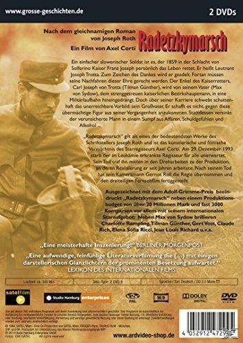 Filmcover Radetzkymarsch. Ein Mann in Militäruniform. Text auf Deutsch, Details zum Film und Credits.