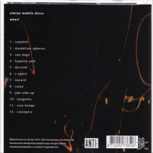 CD-Rückseite: Schwarz mit orangen Streifen, Titelliste und Bandname.