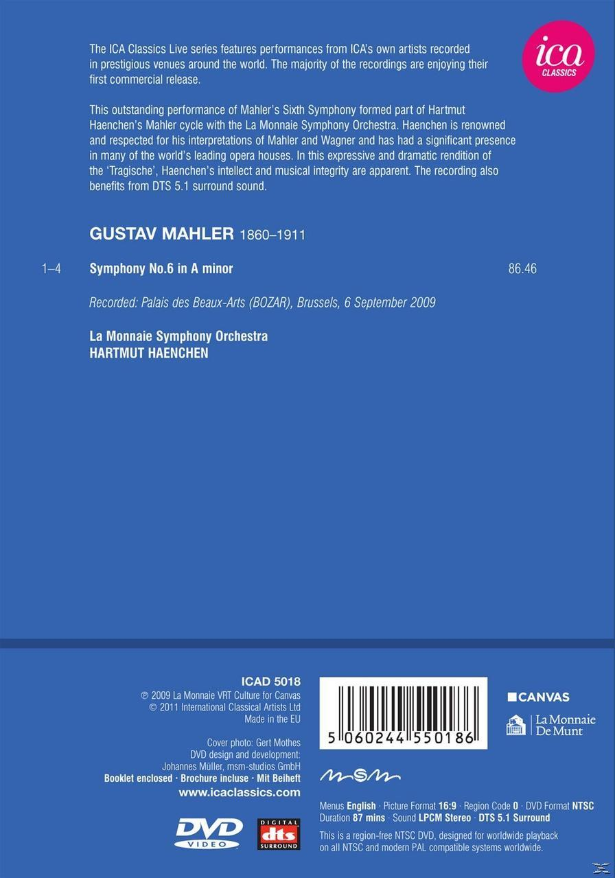 DVD-Hülle mit Informationen über eine klassische Musikaufnahme von Mahlers Symphonie Nr. 6.