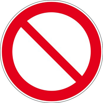 Cercle rouge avec une ligne diagonale rouge, indiquant une interdiction ou un accès interdit.