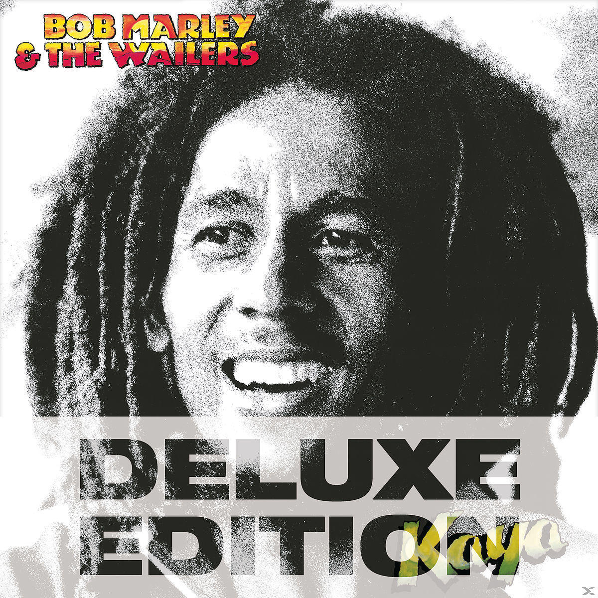 Album borító: Bob Marley mosolyog. A szöveg Bob Marley & The Wailers és Deluxe Edition.