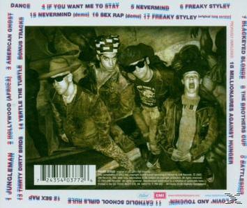 Albumcover mit vier Personen mit Sonnenbrillen und Text darum.