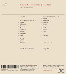 Jose Miguel Moreno - Ars Melancholiae-Lautenwerke  - (CD)
