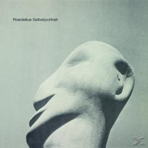Albumcover einer Skulptur. Titel „Roedelius Selbstportrait“ auf hellblauem Hintergrund.
