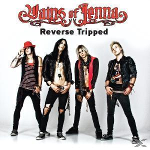 Vier Personen in Rock-Outfit posieren. Der Titel 'Wains of Jenna' ist sichtbar.