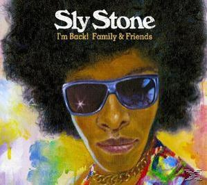 Albumcover mit einem illustrierten Porträt von Sly Stone mit Sonnenbrille und farbenfrohem Hintergrund.