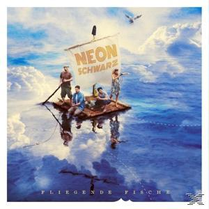 Albumcover mit vier Personen auf einem Floß im Meer, mit einer fliegenden Möwe. Titel 'Fliegende Fische'.