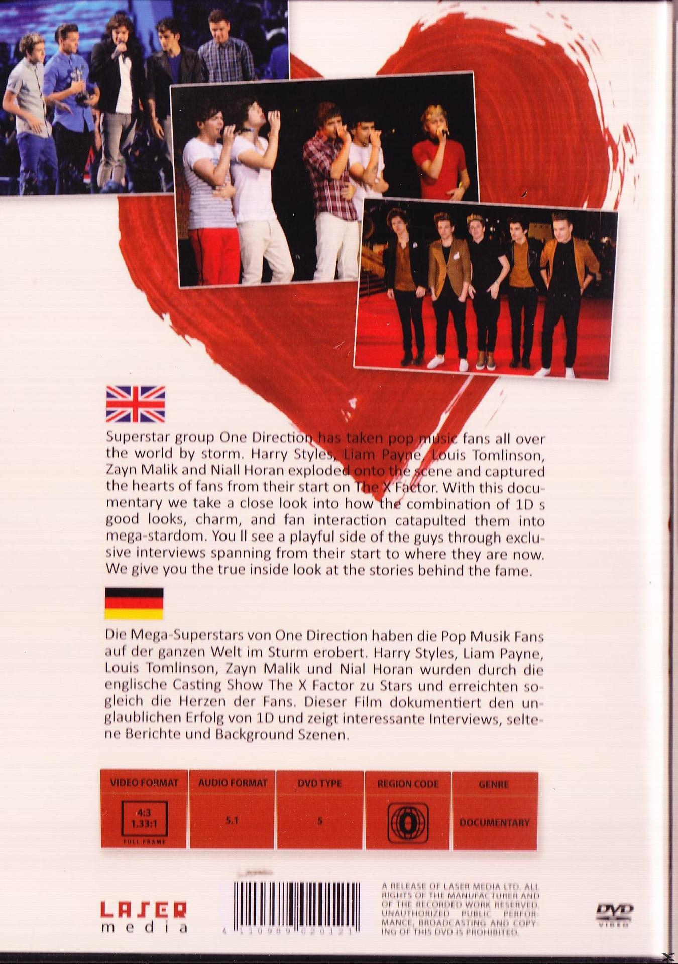 Die Rückseite einer DVD-Hülle mit einer Gruppe von Männern auf einem roten Teppich und Text.