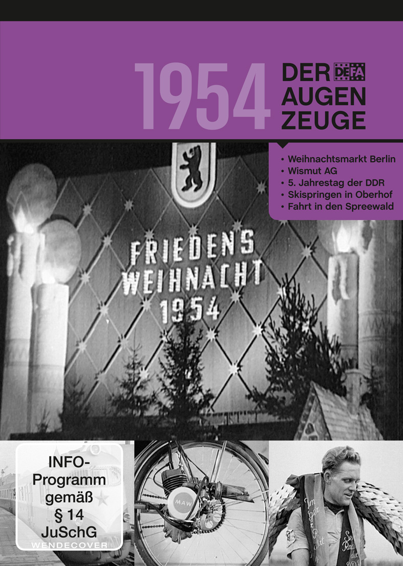 Poster mit Text, Bild und Elementen; Schwarz-Weiß-Thema mit lila Header.