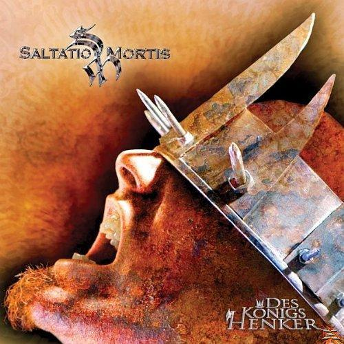 Albumcover: Ein Gesicht mit mittelalterlichem Helm mit Messern. Der Bandname ist "SALTATIO MORTIS".