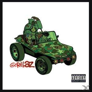 A Gorillaz album borítója. Egy rajzolt autó a zenekar tagjaival. Zöld álcázási design.