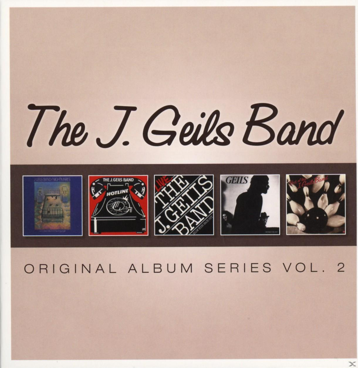 Albumcover für The J. Geils Band. Enthält fünf Albumcover hintereinander. Text lautet: The J. Geils Band.
