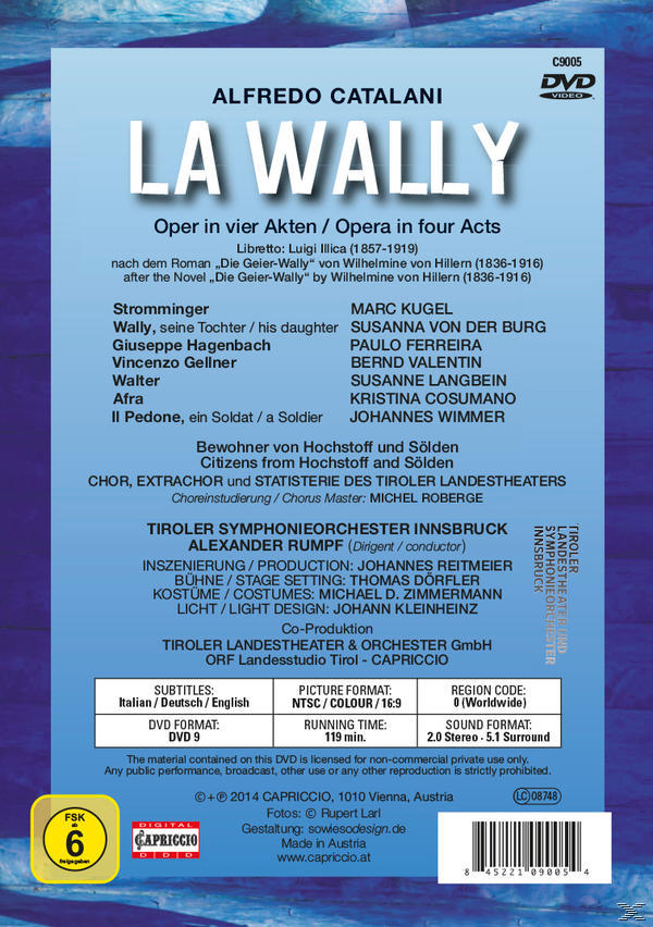Chor Des Tiroler Landestheaters, Tiroler Innbruck - La Wally Symphonieorchester - (DVD)