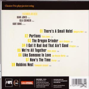 Album-Rückseite mit Songtiteln. Mit Hank Jones, Isla Eckinger und Kurt Bong.
