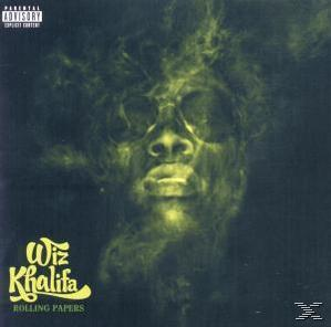 Albumcover mit einem Gesicht im grünen Licht, Wiz Khalifas Name in Gelb.