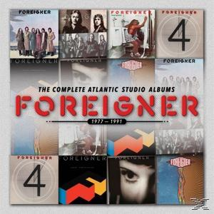 Albumcover mit vielen Alben von Foreigner.