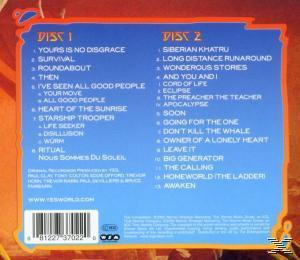 Albumrücken mit Titeln auf blauem und orangefarbenem Hintergrund. Titelliste in zwei Spalten.