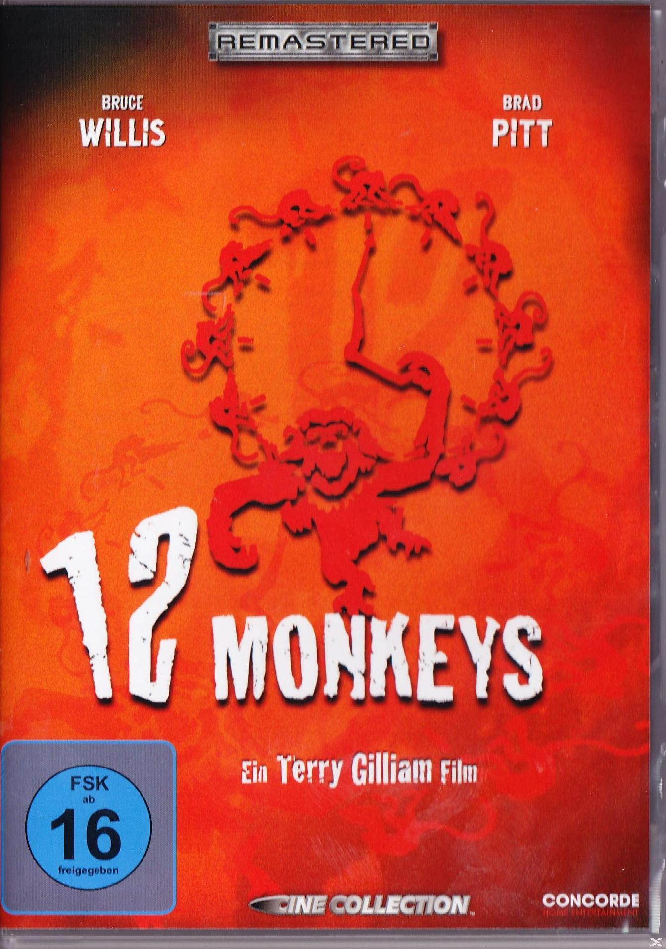 DVD-Hülle, 12 Monkeys, mit einer Uhr und einem Affen-Design.