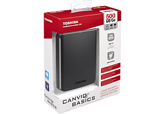 TOSHIBA CANVIO BASICS 500GB BLACK - Festplatte (HDD, 500 GB, Schwarz)