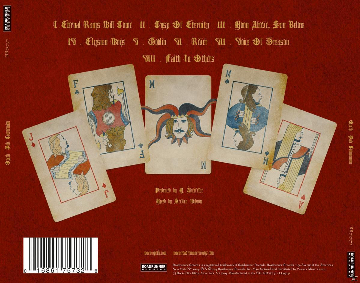 Albumcover mit Spielkarten. Der Titel 'Birth Pains' und die Namen der Songs sind aufgelistet.