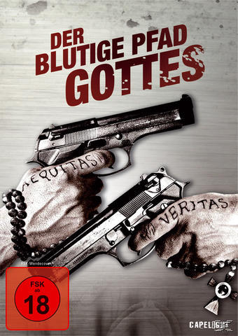 Filmplakat mit zwei Pistolen. Der Titel, in Rot, lautet: Der blutige Pfad Gottes.