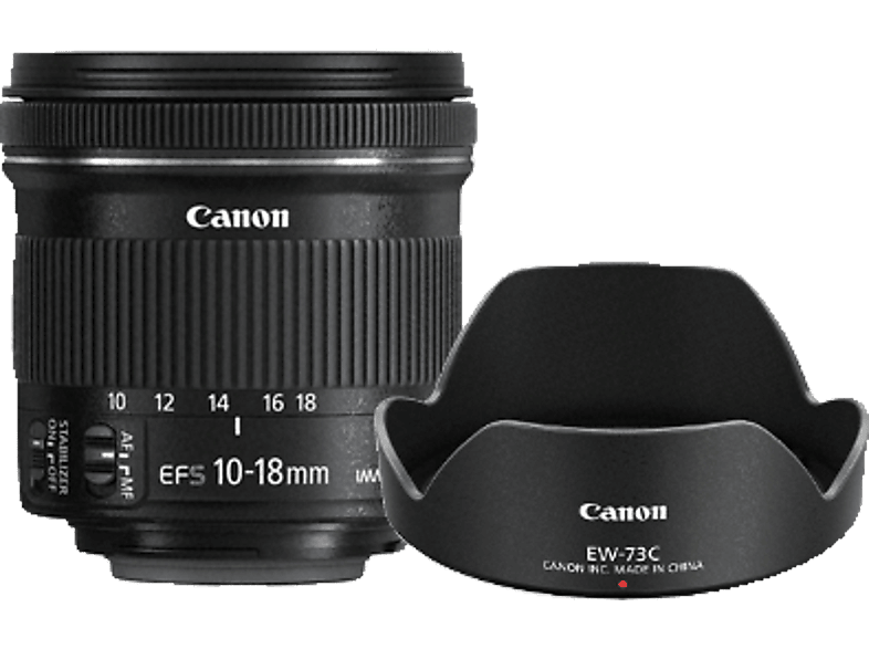 CANON Value Up Kit 10 mm mm $[für MediaMarkt 18 für Schwarz) | (Objektiv ]$ STM - EF-S-Mount, f/4.5-5.6 Canon IS