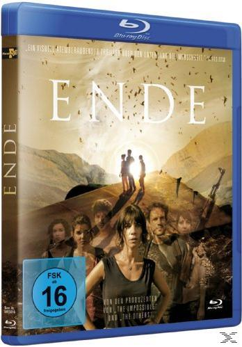 Blu-ray-Cover. Menschen in einer Sonnenuntergangsszene. Das Wort 'ENDE' steht in großem, weißen Text. Blaues Gehäuse.
