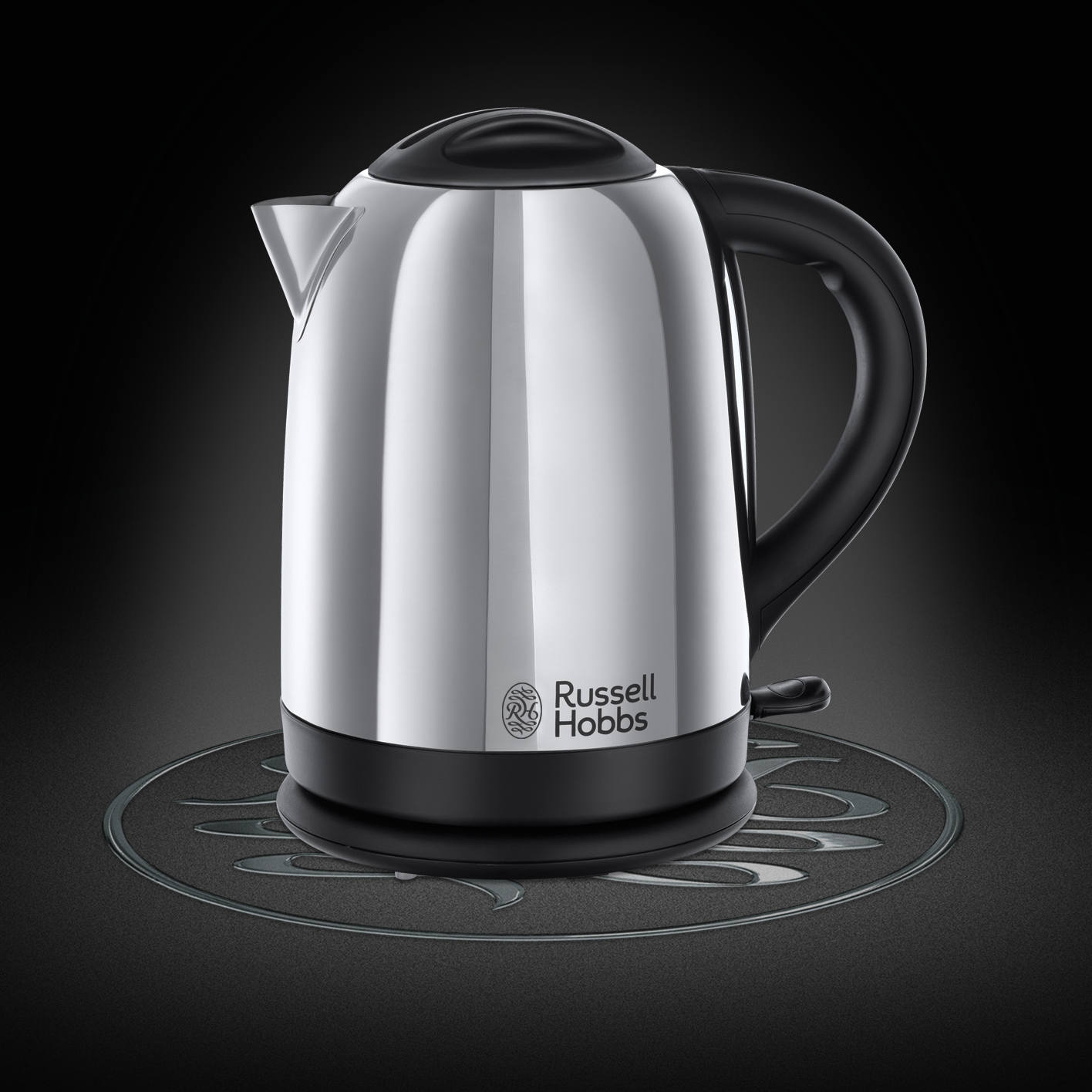 RUSSELL HOBBS 21040-56 Buckingham Wasserkocher, Schwarz/Silber