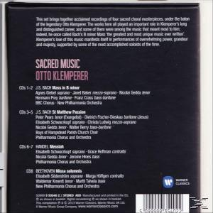 Rückseite einer CD mit sakraler Musik. Der Text listet Musikstücke und Interpreten auf. Warner Classics Logo ist sichtbar.