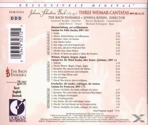 Bach Ensemble - Three Weimar Cantatas BWV 182,12,172  - (CD)
