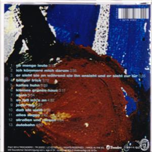 CD-Cover, abstraktes Gemälde mit Titelliste auf schwarzem Hintergrund.