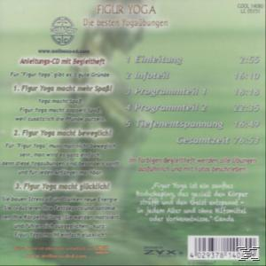 CD-Rückseite. Text über Yoga-Übungen mit einer Liste von Übungen und einer Zeitdauer.