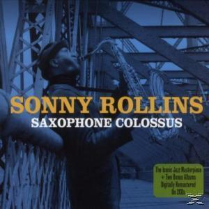 CD borító: szaxofonos a hídon. Cím: Sonny Rollins Saxophone Colossus.