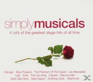 Albumcover mit einer roten Rose am Stiel und den Worten 'simply musicals'.