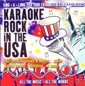 Karaoke-Albumcover. Mikrofon in einem Zylinder, Freiheitsstatue und Noten.
