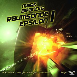 Albumcover: 'Raumsonde Epsilon I'. Sci-Fi-Szene mit Raumschiff und Explosion.