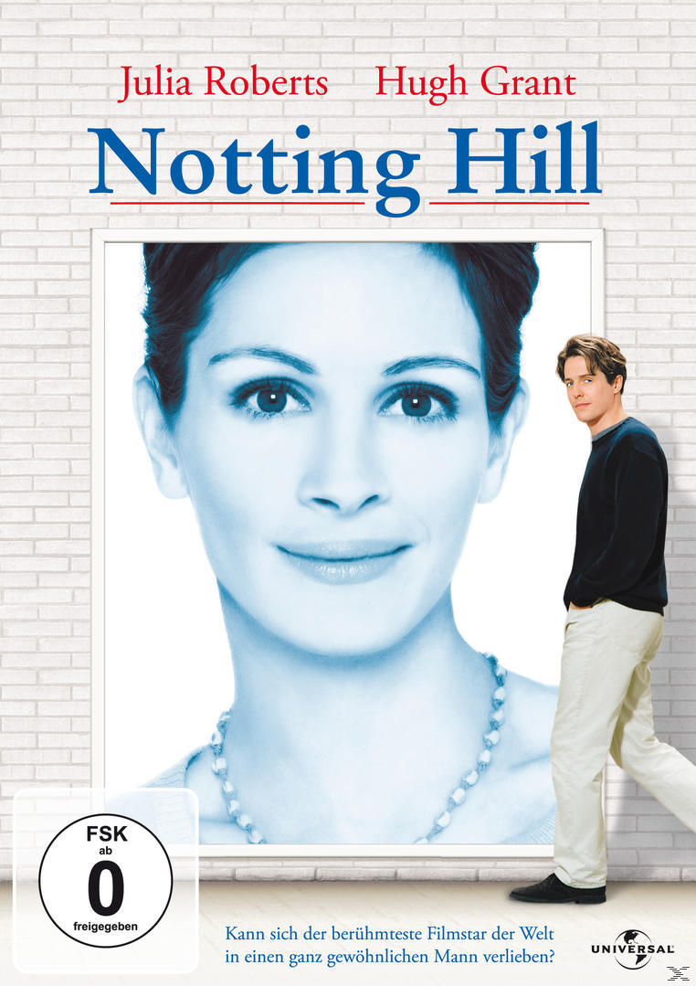 Filmposter. Julia Roberts und Hugh Grant werden gezeigt. Der Titel lautet 'Notting Hill'.