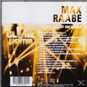 CD-Cover: 'Glanzlichter' von Max Raabe. Gelbes und weißes Design mit Text und Logo.