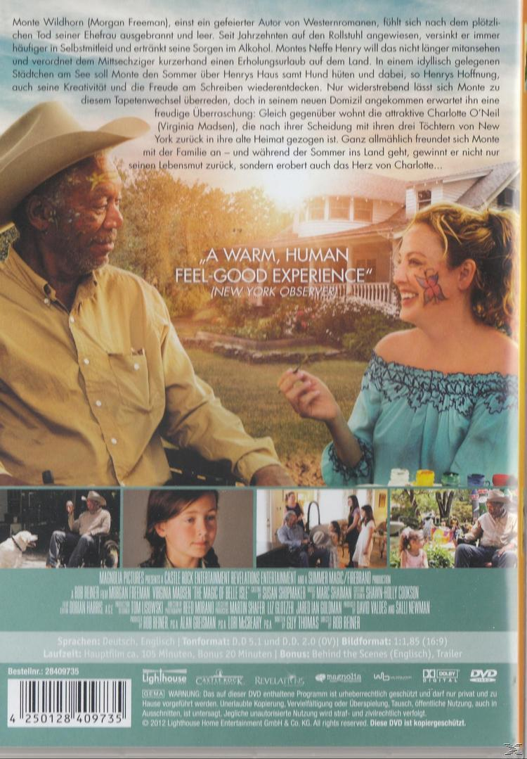 Morgan Freeman und eine Frau, die sich anlächeln. Filmplakat mit Text.